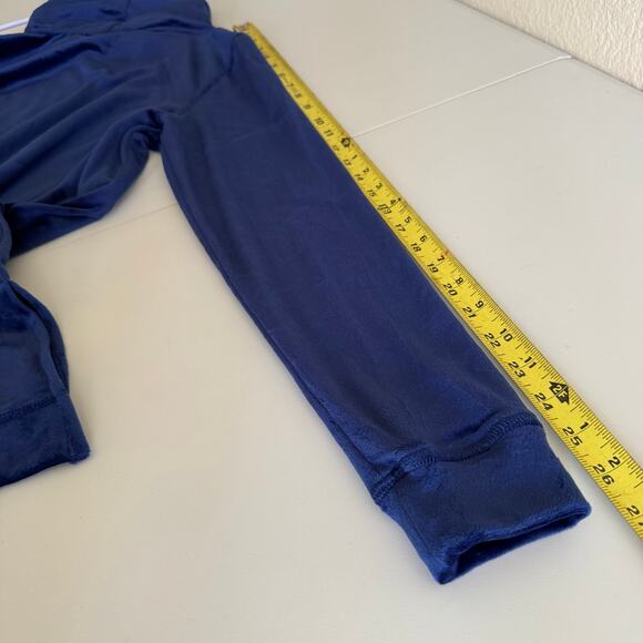 Magaschoni Velour Cowl Neck Sapphire Blue Sweater Sporty Granny Cozy NWT Size SM - Picture 11 of 11